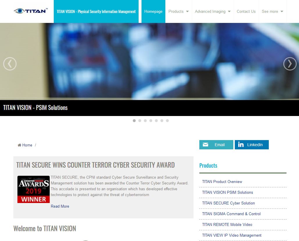 TITAN VISION Website - design, content management & SEO